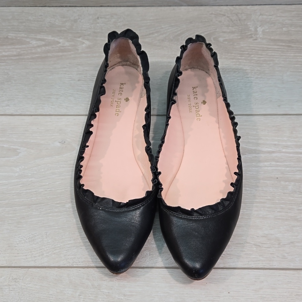 Kate Spade Women Leather Pointed Toe Loafer Slip on shoes flats sz 7M - Picture 5 of 15
